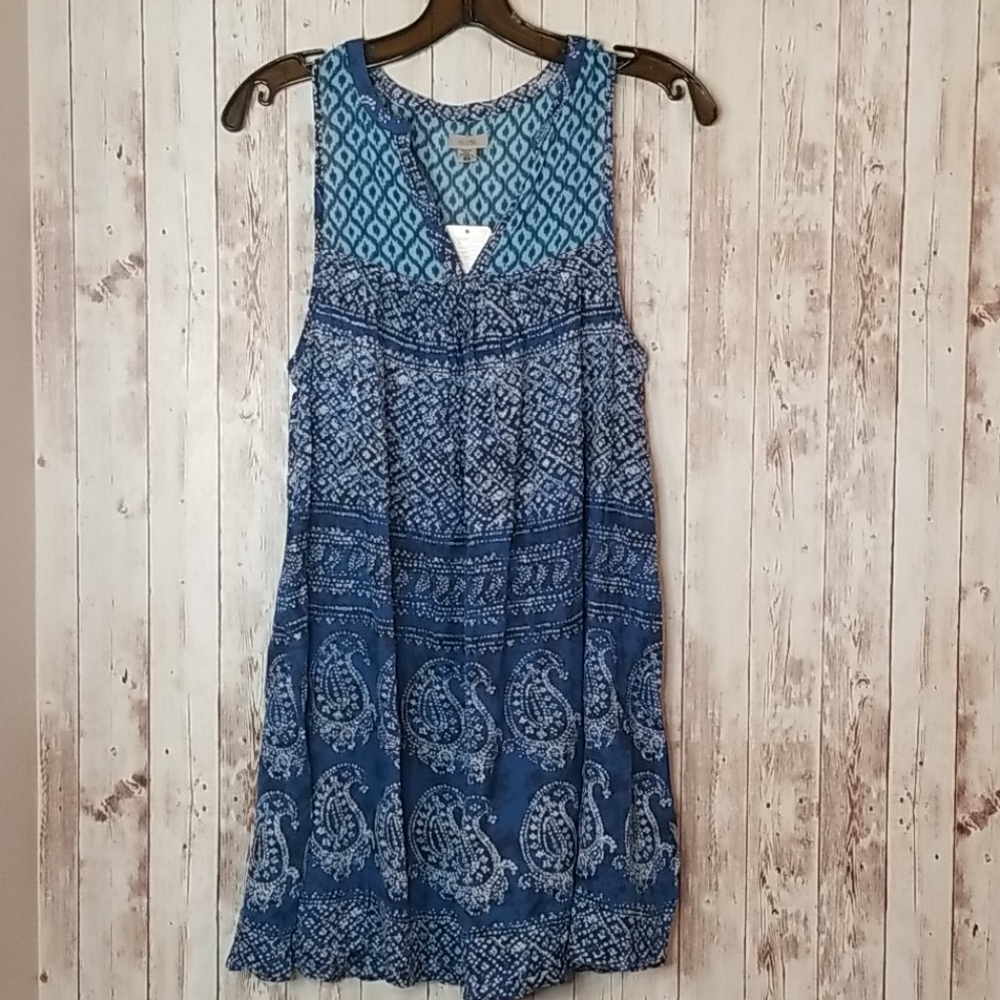 Ecote Flowy Blue Sleeveless Top/Dress